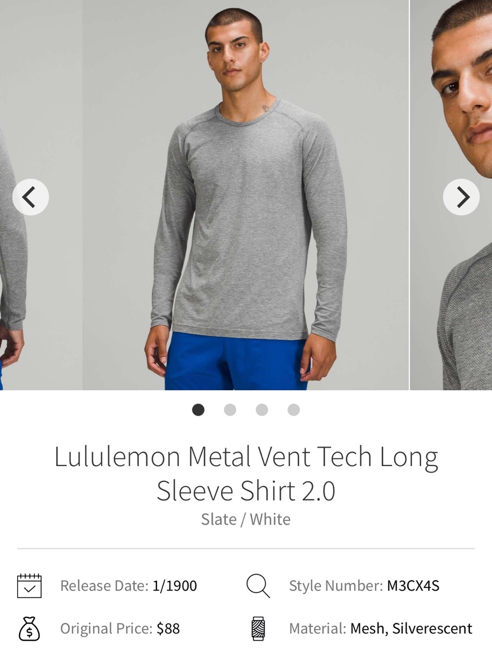 Lululemon Metal Vent Long Sleeve